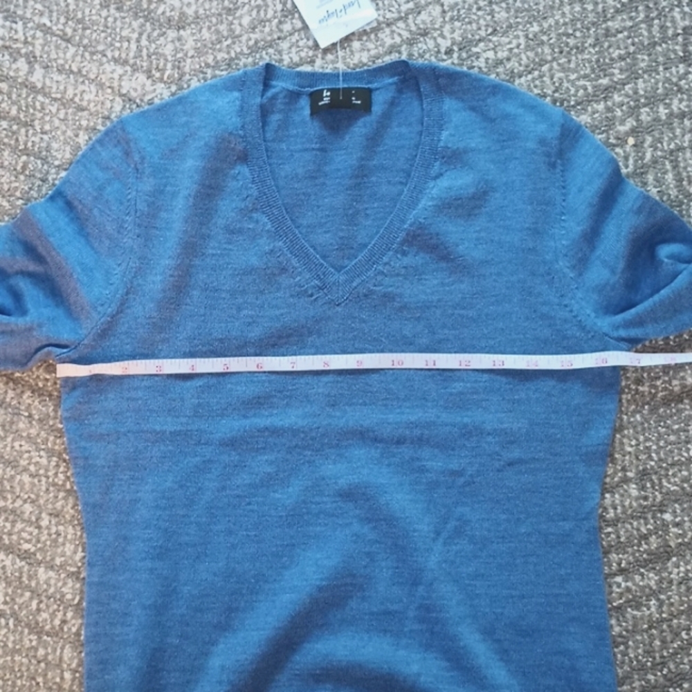 Lord & Taylor Blue V-Neck Sweater - Picture 6 of 7